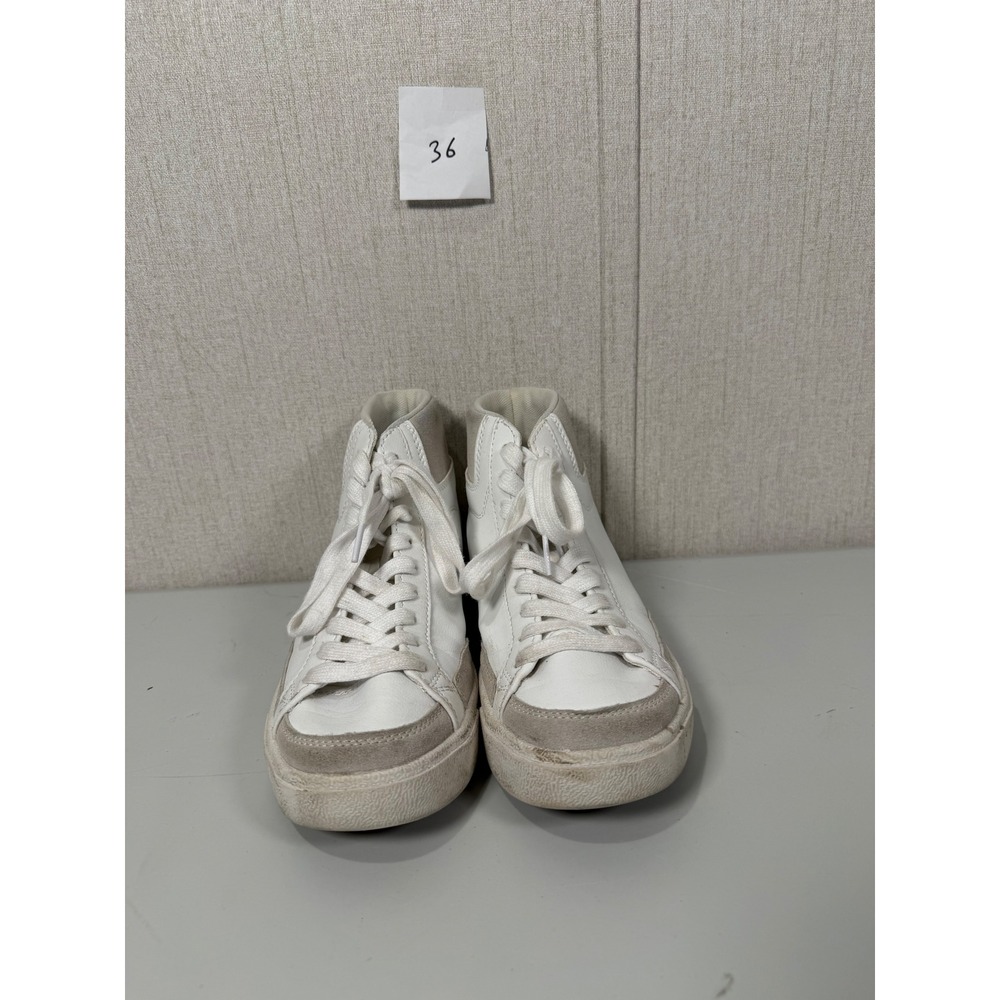 Women's Casual High Top Sneakers with Memory Foam Color White Size 6.5 - Picture 2 of 8